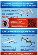 Рекомендации по действиям при угрозе или атаке беспилотными воздушными (беспилотные летальные аппараты)